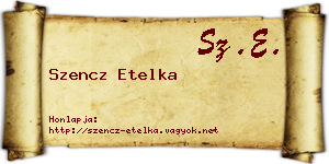 Szencz Etelka névjegykártya
